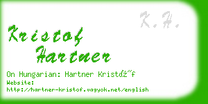 kristof hartner business card